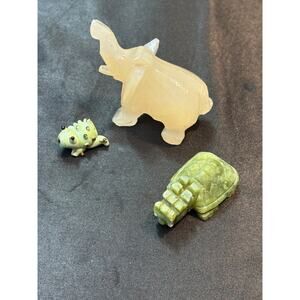 stone figurines, damaged repair lot, vintage stone, craft lot, carved stone